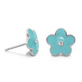 Lauren G. Adams Girls Flower Girl Post Earrings (Silver/Blue)